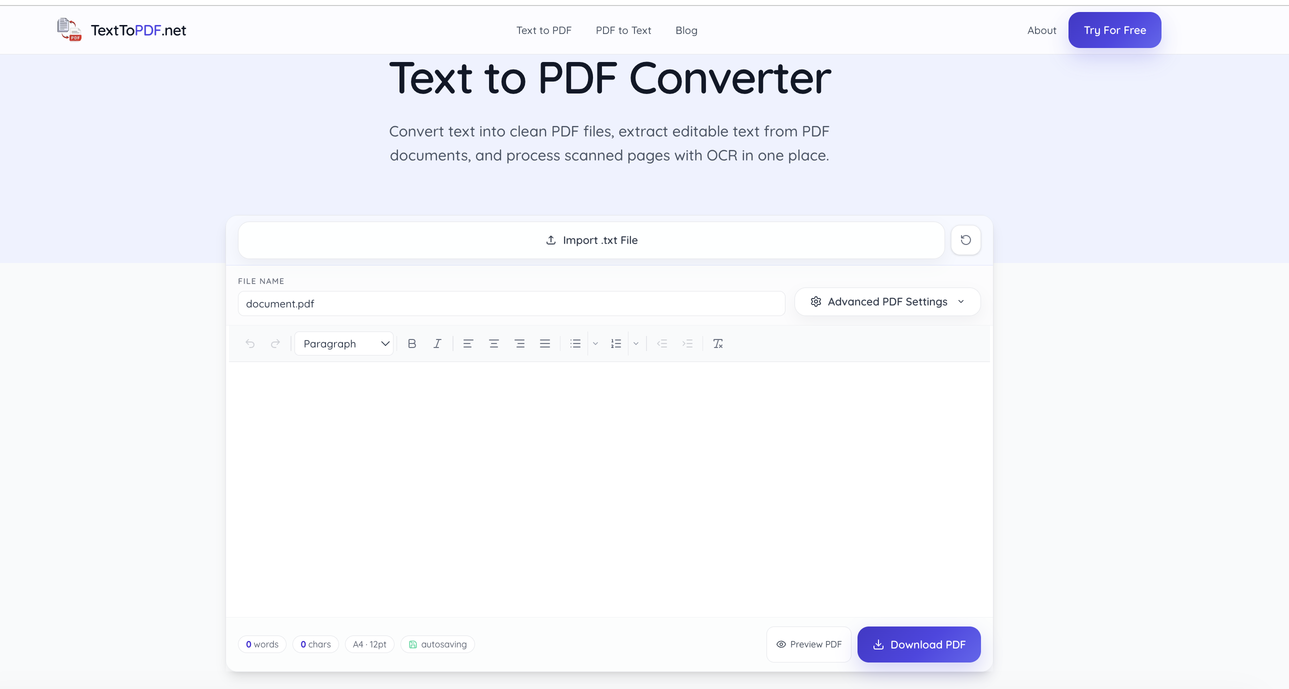 TextToPDF.net
