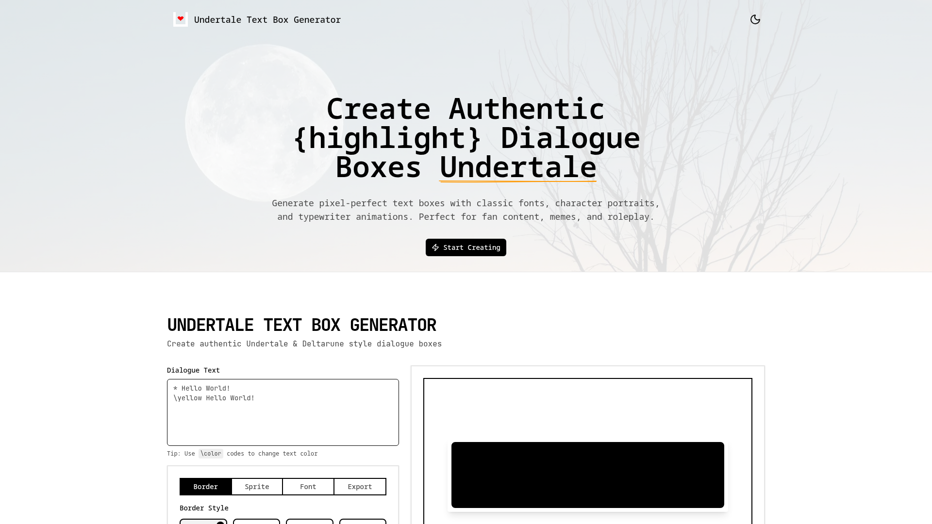 Undertale Text Box Generator