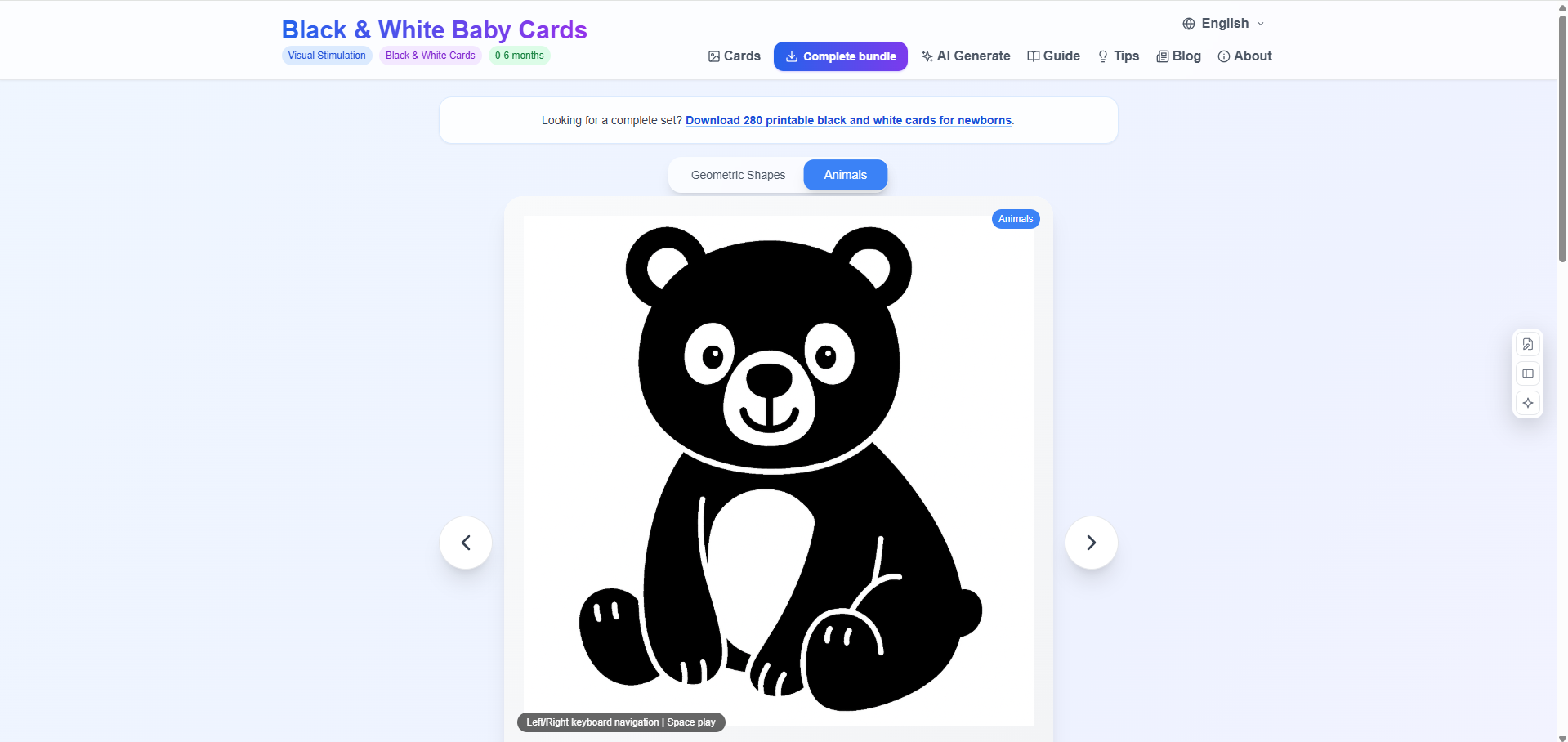 Black & White Baby Cards